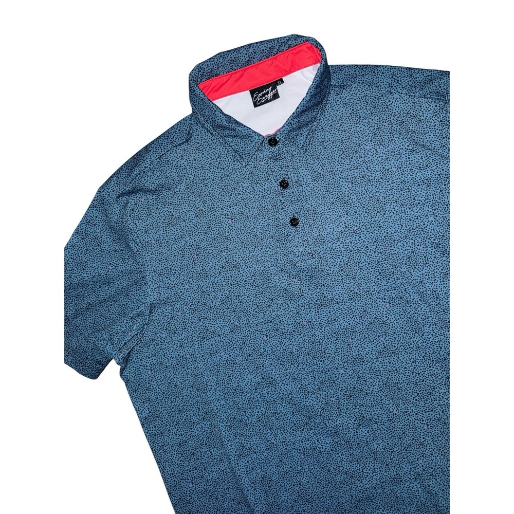 Sunday Swagger Polo Shirt Men's X-Large Blue Polka Dot All Over Performance Golf